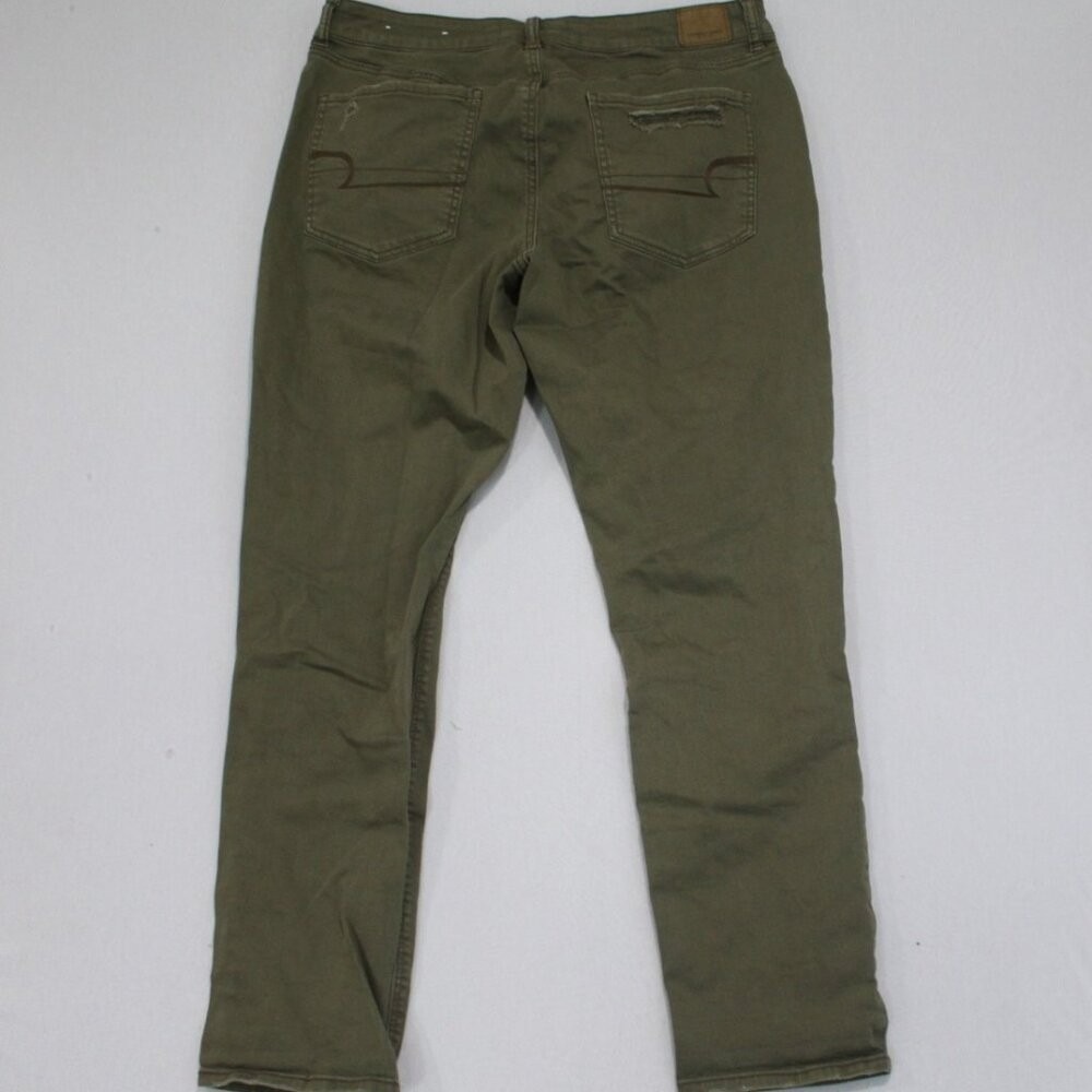 American Eagle Outfitter Green Women Pants Tomgirl Stretch Size 14L - Picture 2 of 11